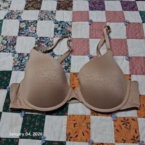 Victoria Secret Uplift Semi Demi Cup Bra Womens Size 34C Beige Underwired